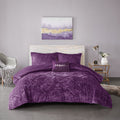 Velvet Comforter Set Full Purple Polyester