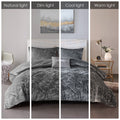 Velvet Comforter Set King Grey Polyester