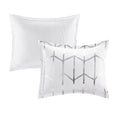 Metallic Printed Comforter Set Queen White Silver Polyester