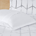 Metallic Printed Comforter Set Queen White Silver Polyester