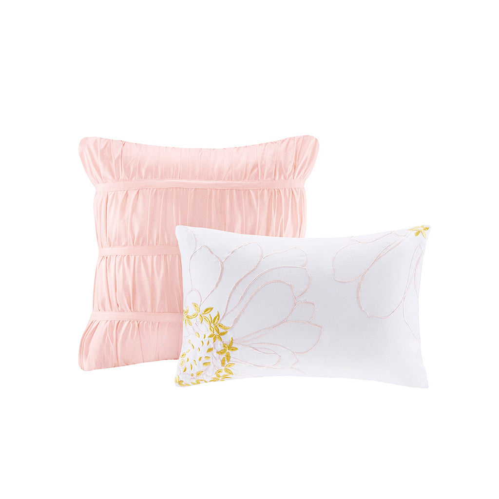 Ruffle Comforter Set Full Blush Polyester