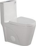 1.1 1.6 Gpf Dual Flush 1 Piece Elongated Toilet With Soft Close Seat Gloss White, Water Saving, Modern, Stylish Design 23T01 Gw Gloss White Ceramic