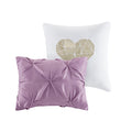 Metallic Printed And Pintucked Comforter Full Plum Polyester