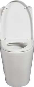 1.1 1.6 Gpf Dual Flush 1 Piece Elongated Toilet With Soft Close Seat Gloss White, Water Saving, Modern, Stylish Design 23T01 Gw Gloss White Ceramic