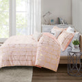 Metallic Printed Comforter Set King Blush Gold Polyester