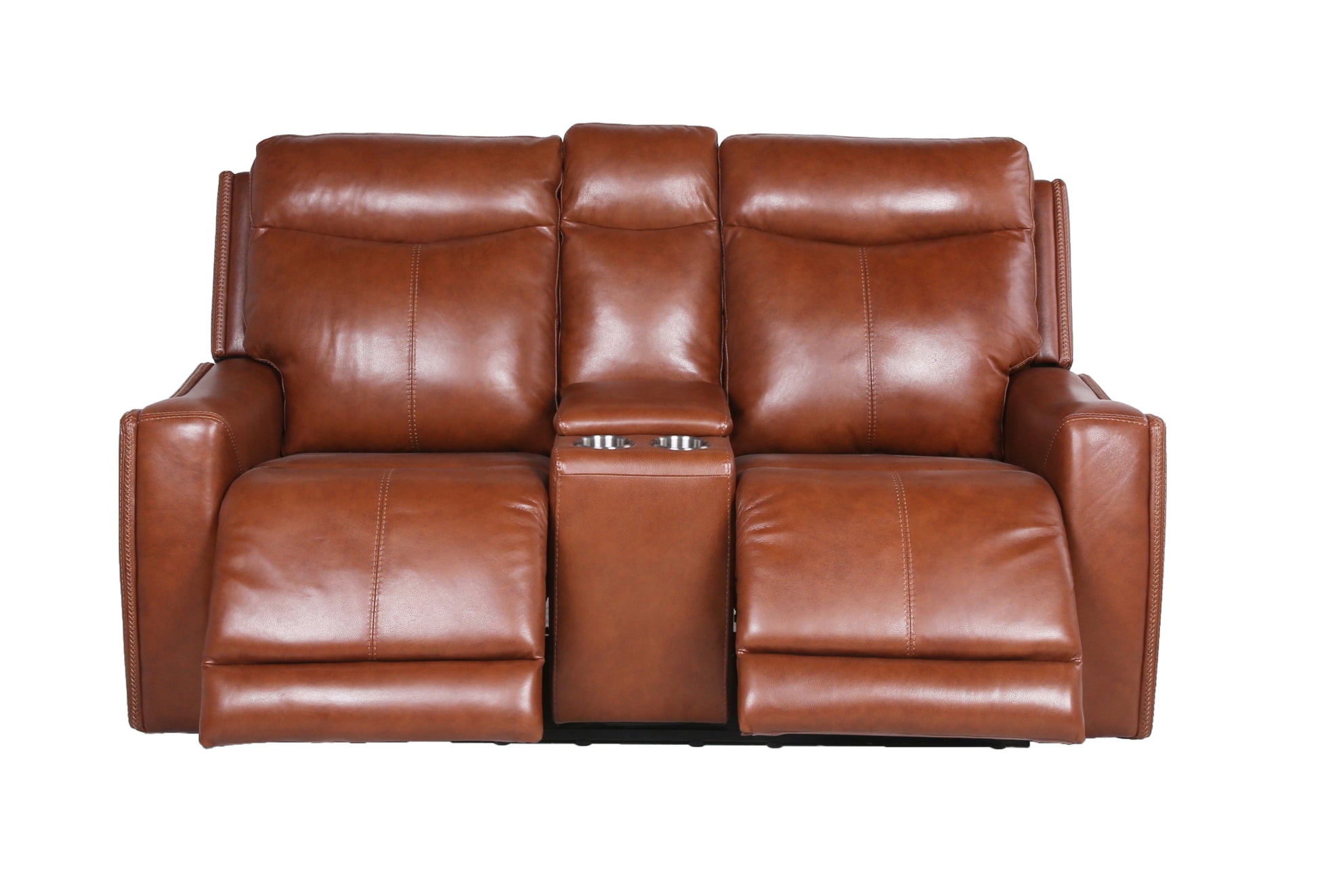 Contemporary Style Motion Set Top Grain Leather, Power Headrest And Footrest Fashion Forward Colors, Convenient Usb Charging Brown Foam Leather