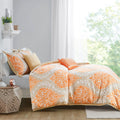 Comforter Set King Orange Polyester