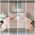 Metallic Printed Comforter Set King Blush Gold Polyester