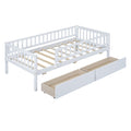 Twin Size Daybed Wood Bed With Two Drawerswhite Twin White Solid Wood