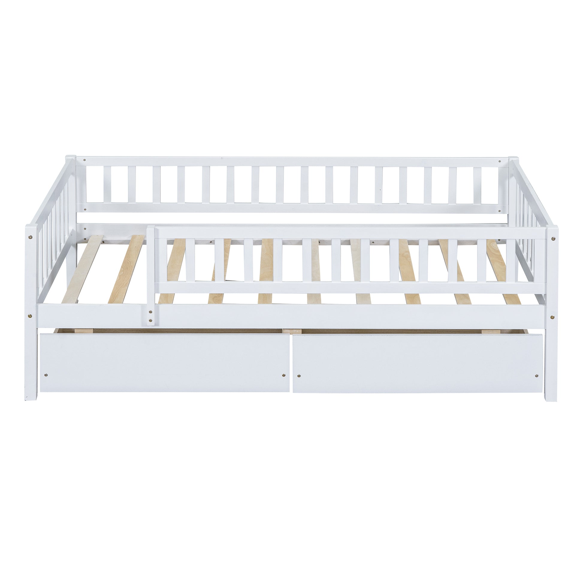 Twin Size Daybed Wood Bed With Two Drawerswhite Twin White Solid Wood