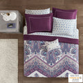 Boho Comforter Set With Bed Sheets Twin Xl Purple Polyester