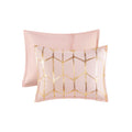 Metallic Printed Comforter Set Full Blush Gold Polyester