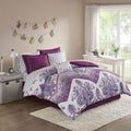 Boho Comforter Set With Bed Sheets Full Purple Polyester