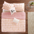 Metallic Printed Comforter Set Full Blush Gold Polyester