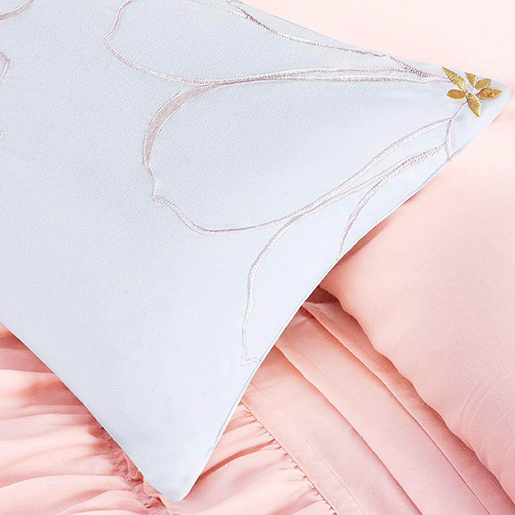 Ruffle Comforter Set Full Blush Polyester