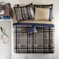 Plaid Comforter Set With Bed Sheets Twin Xl Navy Multi Polyester