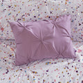 Metallic Printed And Pintucked Comforter Full Plum Polyester