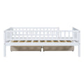 Twin Size Daybed Wood Bed With Two Drawerswhite Twin White Solid Wood