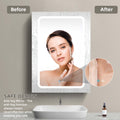 30X20 Inch Led Bathroom Medicine Cabinet Surface Mounted Cabinets With Lighted Mirror White Right Open White Classic,Modern Aluminium