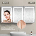 60X30 Inch Led Bathroom Medicine Cabinet Surface Mount Double Door Lighted Medicine Cabinet, Medicine Cabinets For Bathroom With Mirror Defogging, Dimmer White White Aluminium