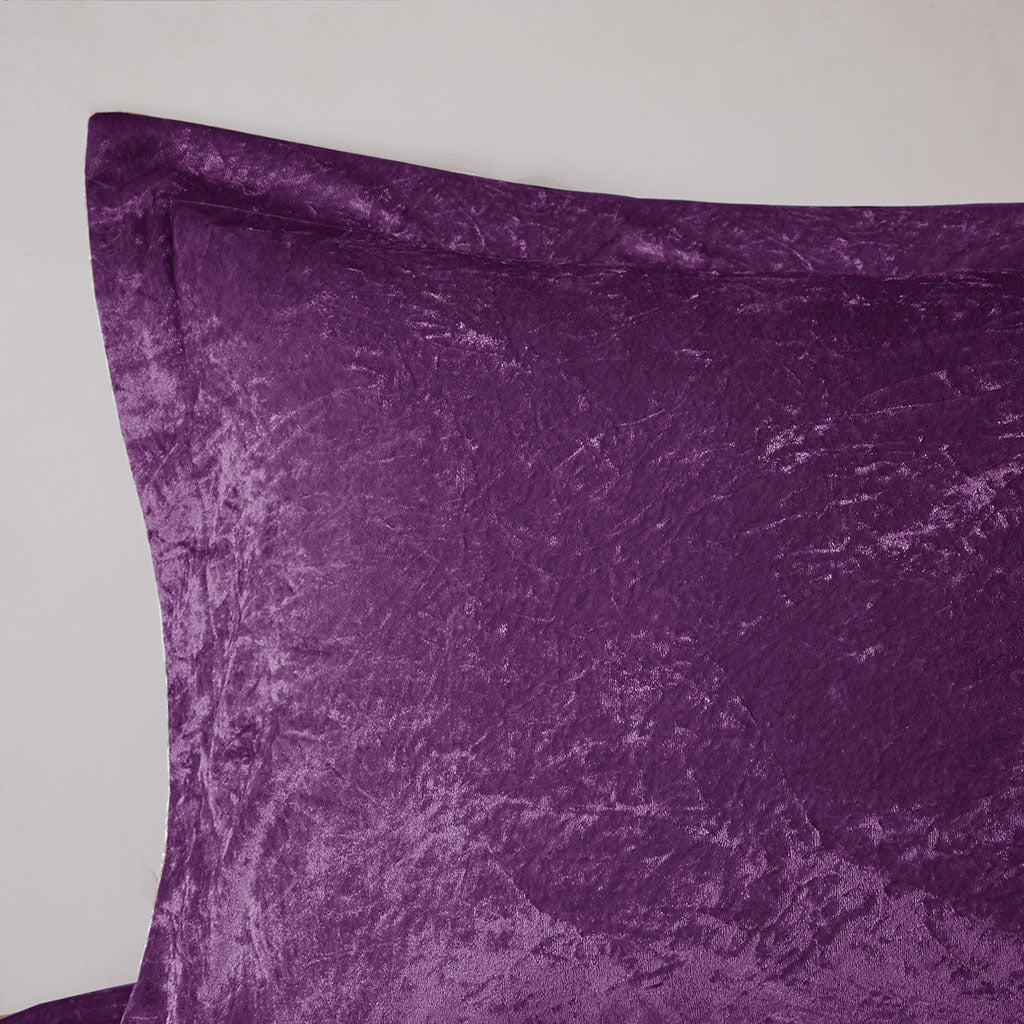 Velvet Comforter Set purple-polyester