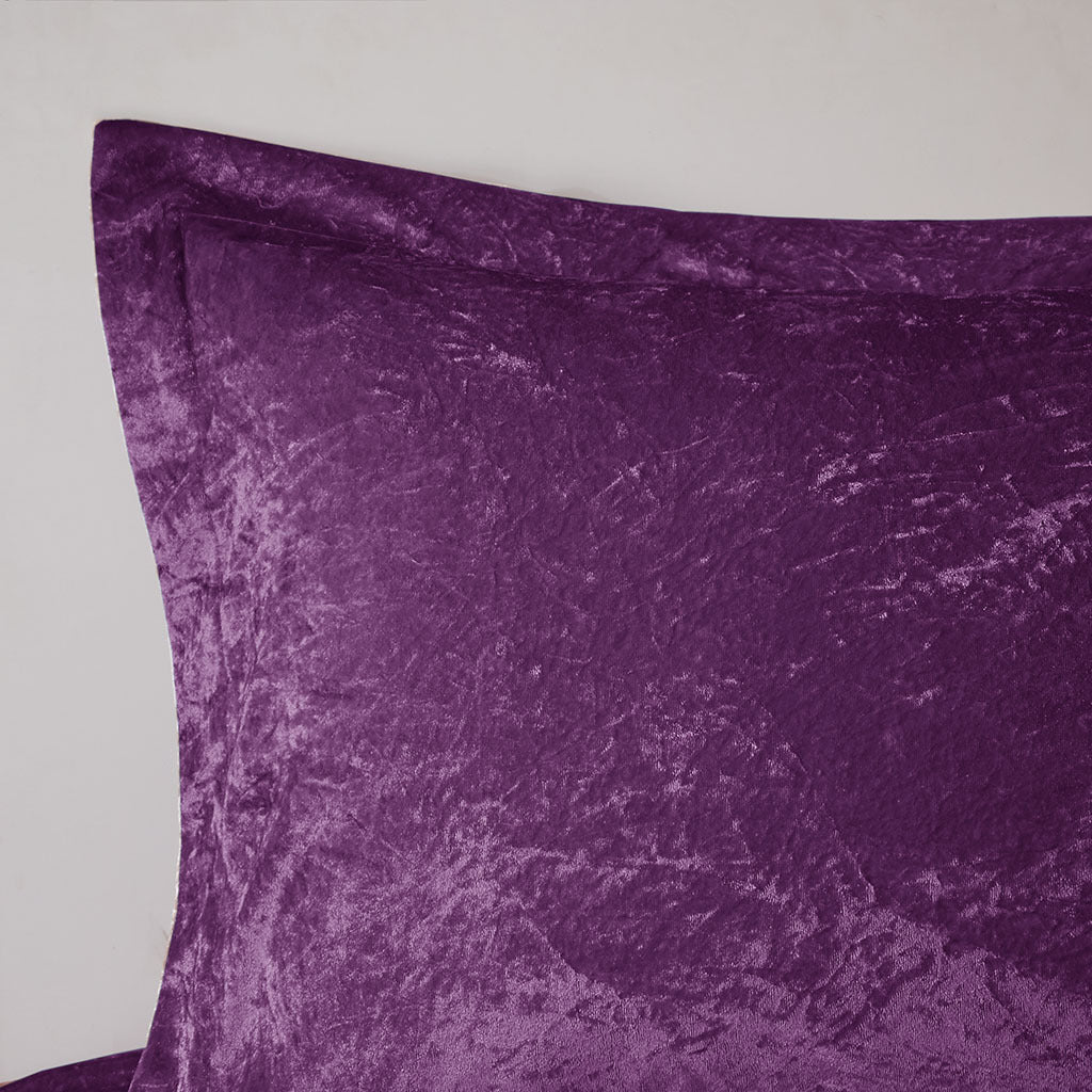 Velvet Comforter Set Full Purple Polyester