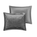 Velvet Comforter Set King Grey Polyester