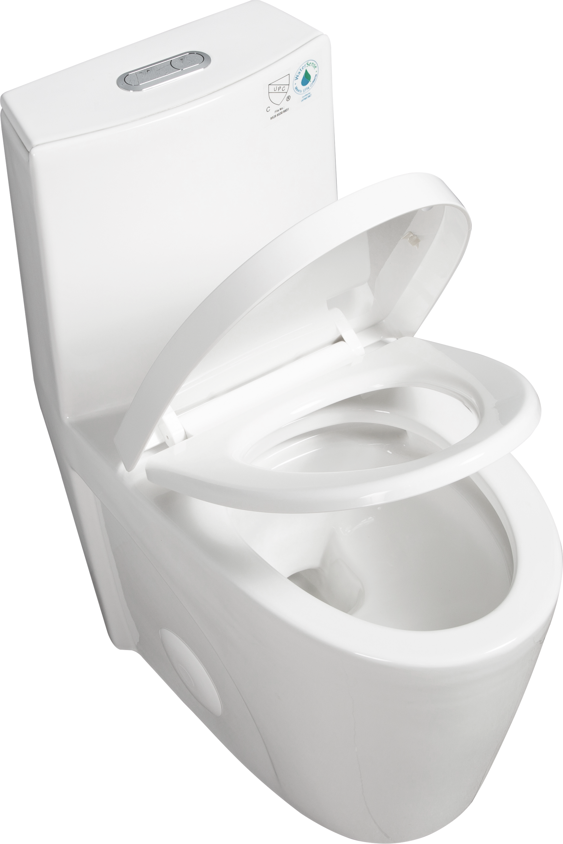 1.1 1.6 Gpf Dual Flush 1 Piece Elongated Toilet With Soft Close Seat Gloss White, Water Saving, Modern, Stylish Design 23T01 Gw Gloss White Ceramic