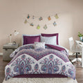 Boho Comforter Set With Bed Sheets Full Purple Polyester