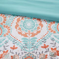 Boho Comforter Set With Bed Sheets Twin Aqua Polyester