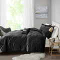 Velvet Comforter Set Queen Black Polyester