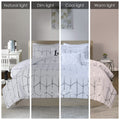 Metallic Printed Comforter Set Queen White Silver Polyester