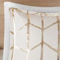 Metallic Printed Comforter Set King Ivory Gold Polyester