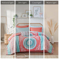 Boho Comforter Set With Bed Sheets Queen Coral Polyester