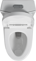 One Piece Toilet, 1.1 1.60 Gpf Water Efficient Dual Flush Elongated Comfort Height Floor Mounted, Standard Size Toilet With Soft Closing Seat Included, Glossy White 24T01 Gw Gloss White Ceramic