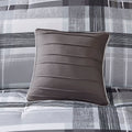 Plaid Comforter Set Full Black Polyester