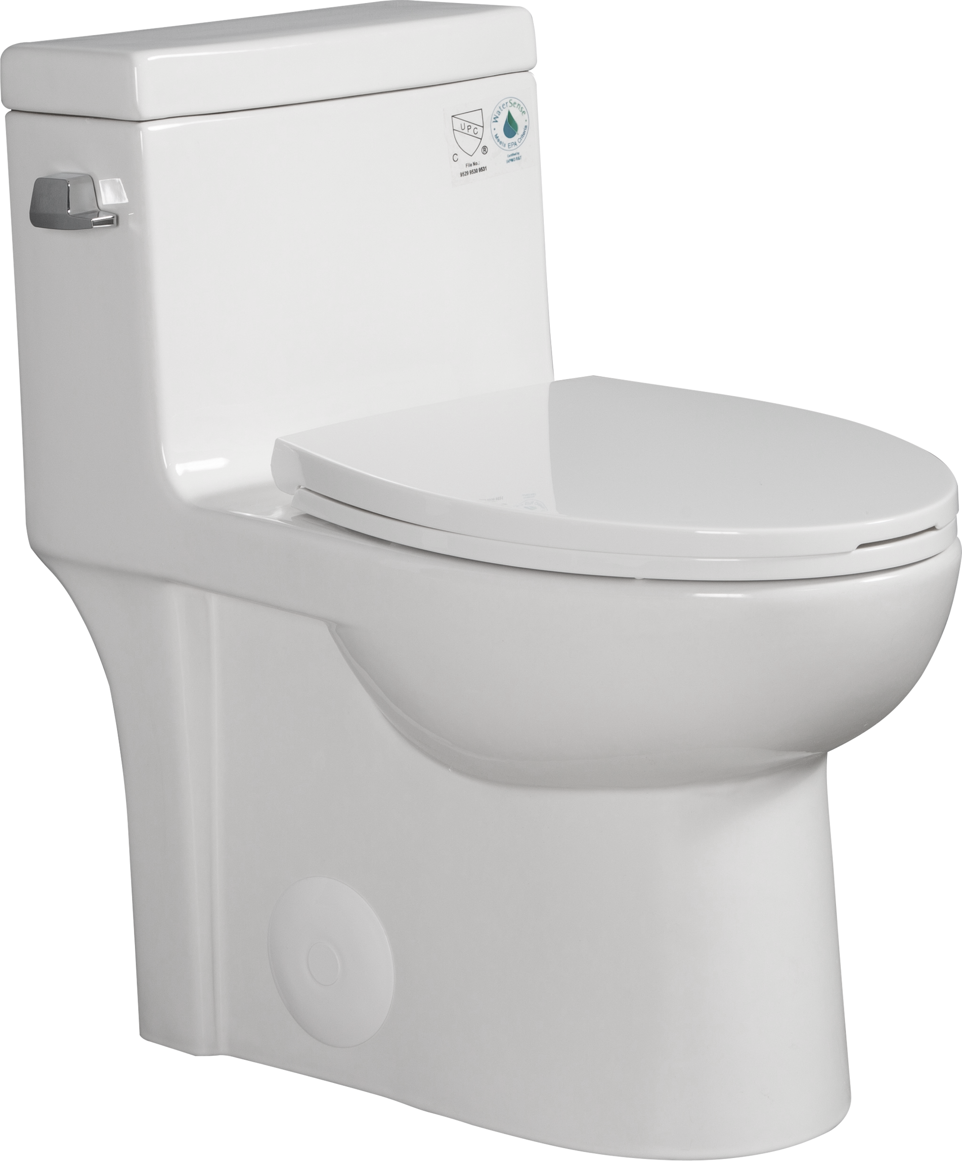 1.28 Gpf Single Flush One Piece Toilet, Water