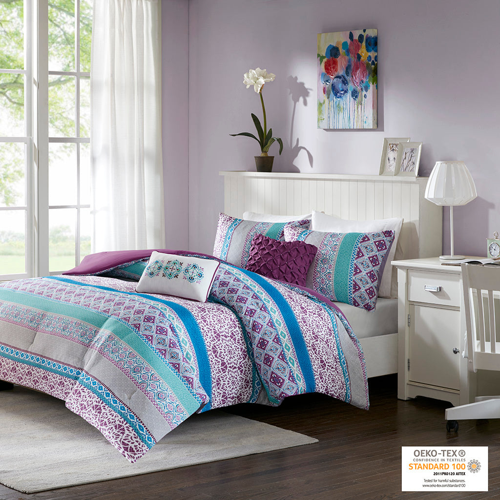 Comforter Set purple-polyester