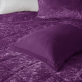 Velvet Comforter Set Full Purple Polyester