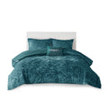 Velvet Comforter Set King Teal Polyester