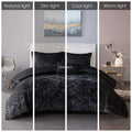 Velvet Comforter Set Twin Black Polyester