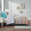 Boho Comforter Set With Bed Sheets Twin Aqua Polyester