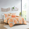 Comforter Set King Orange Polyester