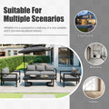 Multi Person Outdoor Steel Sofa Set, Waterproof, Anti Rust And Anti Uv, Suitable For Gardens And Lawns Light Gray Steel