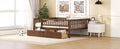 Full Size Daybed Wood Bed With Two Drawers, Walnut Full Walnut Solid Wood