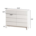 8 Drawer Storage Cabinet With Decorative Finish,For Bedroom,Living Room,Dining Room,Hallways,Easy Assembly White Mdf