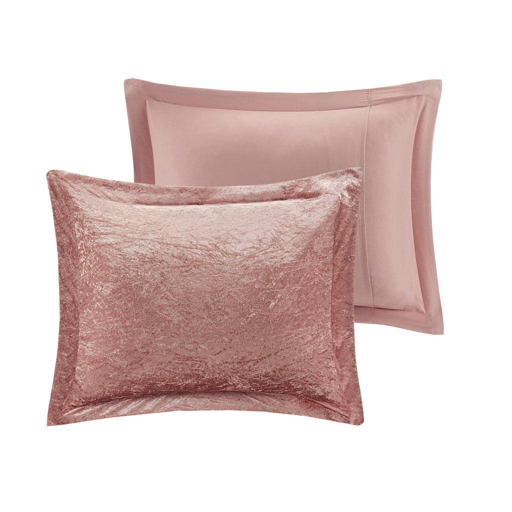 Velvet Duvet Cover Set King Blush Polyester