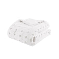 Clip Jacquard Comforter Set Full Ivory Polyester