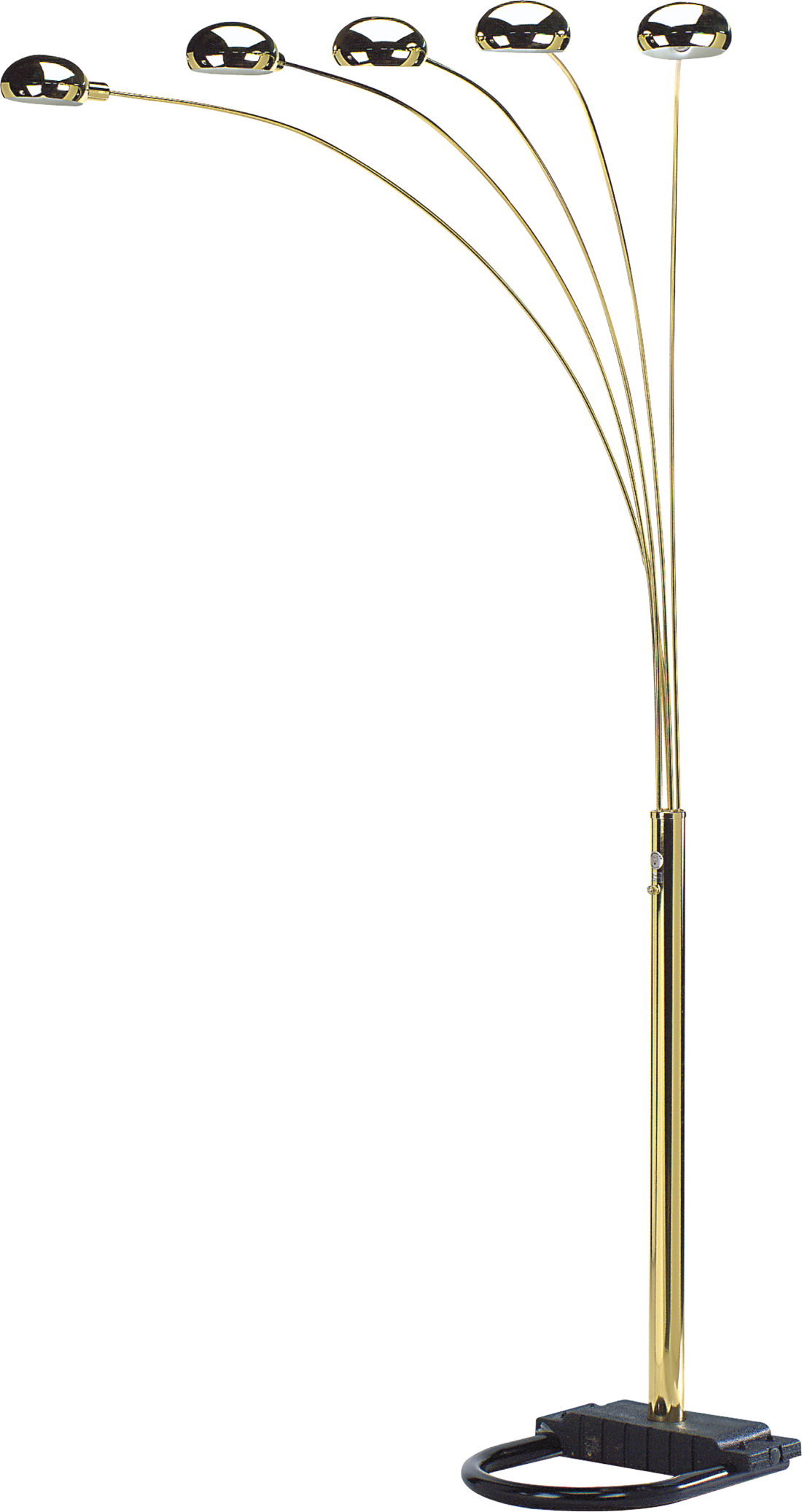 84"H Gold 5 Head Cap Style Floor Lamp 1Pc Ctn 2.24 33.97 Gold Metal