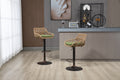 Coolmore Swivel Bar Stools Set Of 2 Adjustable Counter Height Chairs With Footrest For Kitchen, Dining Room 2Pc Set Green Polyester
